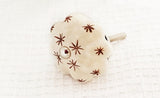 Ceramic unique cream white brown delicate stars design pumpkin 4cm door knob C01