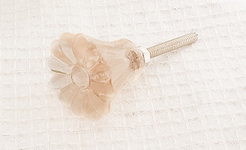 Glass shabby chic pink Flower 3.5cm round door knob BNE