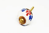 small 30mm ceramic red blue pumpkin door knobs pulls handles E5