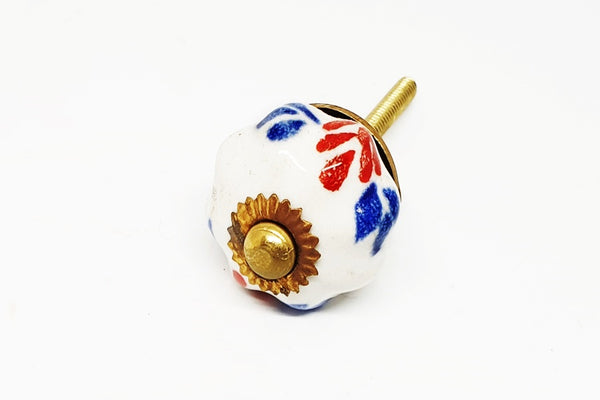 small 30mm ceramic red blue pumpkin door knobs pulls handles E5