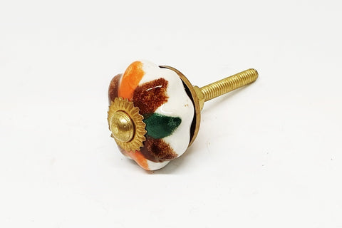 small 3cm ceramic orange brown green pumpkindoor knobs pulls handles E5