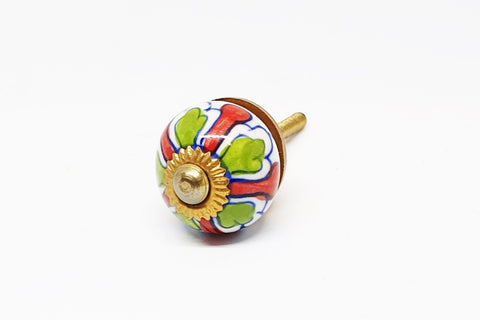 small 28mm ceramic green red round door knobs pulls handles E5