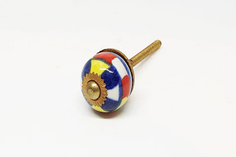 small 28mm ceramic blue red yellow round door knobs pulls handles E5