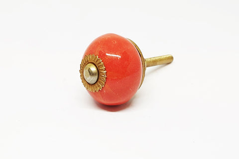 small 28mm ceramic red round door knobs pulls handles E5