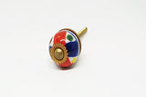 small 28mm ceramic blue red yellow multi-color round door knobs pulls E5