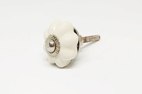 small 32mm ceramic cream pumpkin door knobs pulls handles