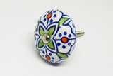 Ceramic blue beautiful moroccan design 4cm round door knob