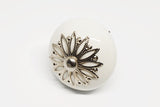 Ceramic white elegant metal decor vintage style 4.5cm round door knob handles