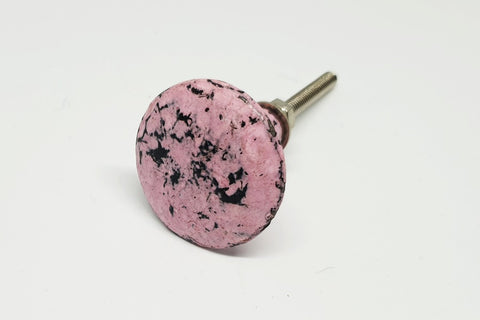 metal rustic vintage shabby chic style pink 4cm round door knob E15