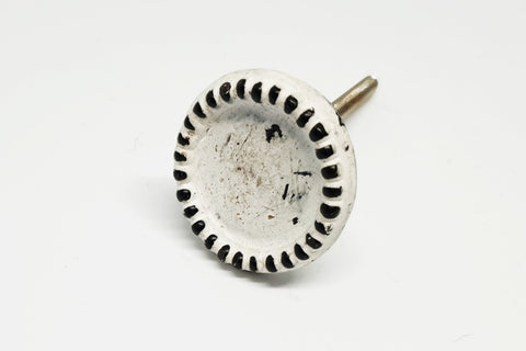 metal rustic vintage shabby chic style white 4cm round door knob pulls handles E13