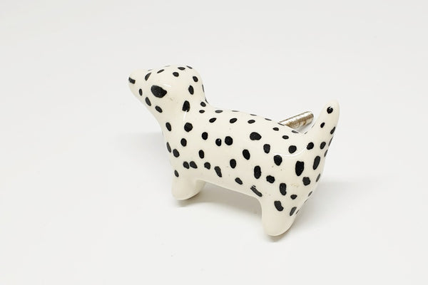 Ceramic cream doggy dalmatian funky 8cm door knob pulls handles