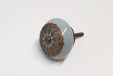Ceramic grey metal decor vintage style 4cm round door knob handles