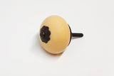 Ceramic yellow honey flower metal decor vintage style 4cm round door knob C11