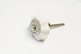 Ceramic elegant white metal silver decor vintage style 4cm pumpkin door knob B1