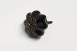 Ceramic unique black vintage style metal decor 4.5cm pumpkin door knob handles