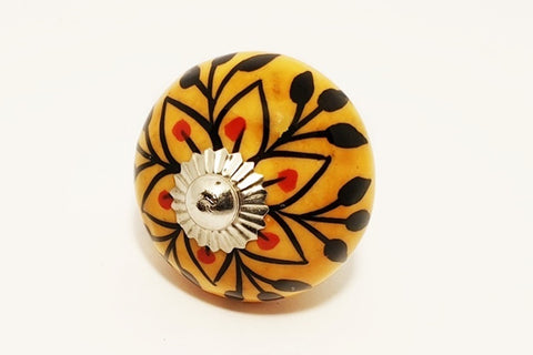 Ceramic orange/brown red unique round 4cm door knob pulls handles e5d