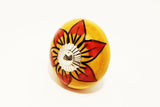 Ceramic vibrant orange/yellow red unique round 4cm door knob D01