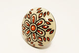 Ceramic cream red black unique embossed floral round 4.5cm door knob B5
