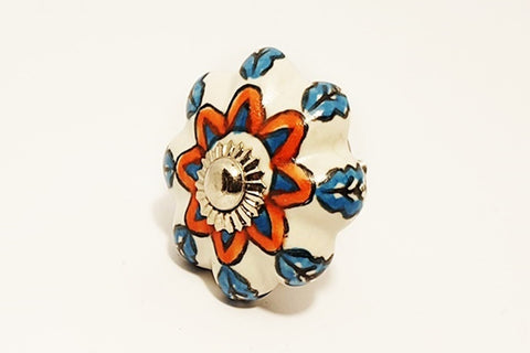 Ceramic blue red unique pumpkin 4.5cm door knob pulls handles