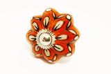 Ceramic orange white unique pumpkin 4.5cm door knob pulls handles