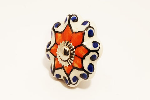 Ceramic red blue white unique pumpkin 4.5cm door knob pulls handles