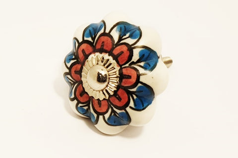 Ceramic blue purple white unique pumpkin 4.5cm door knob pulls handles