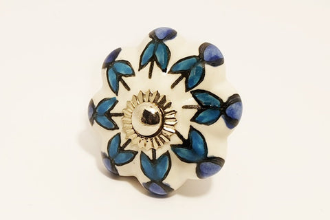 Ceramic blue white unique pumpkin 4.5cm door knob pulls handles