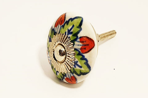 Ceramic green red unique round 4.5cm door knob pulls handles C8d