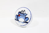 Ceramic blue frog kids funky print 4cm round door knob E3