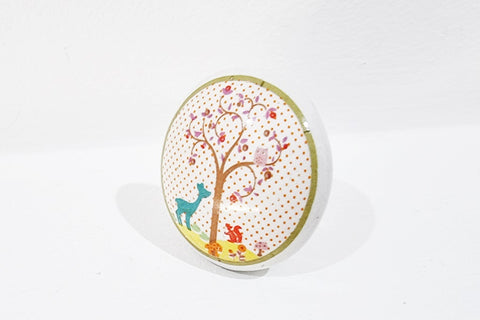 Ceramic colorful tree owl goat kids print 4cm round door knob E17