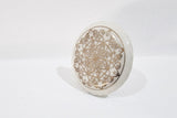 Ceramic Printed vintage style cream gold inticate print round 42mm door knob A22