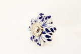Ceramic blue white floral delicate design 4cm pumpkin door knob pulls A27