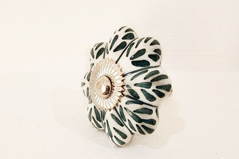 Ceramic bottle green  floral pumpkin 4cm door knobs handles pulls A01