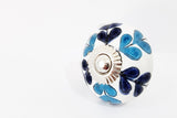 Ceramic aqua blue white beautiful hearts 4cm round door knobs BAK