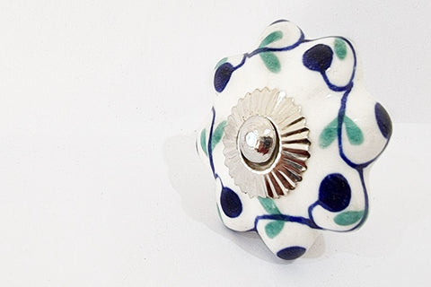 Ceramic blue/white aqua ocean delicate beautiful 4cm pumpkin door knobs c17b
