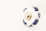 Ceramic blue white delicate beautiful 4cm pumpkin door knobs F6