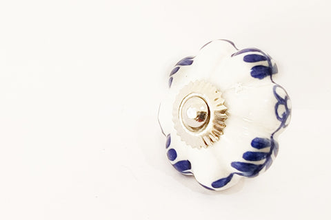 Ceramic blue white delicate beautiful 4cm pumpkin door knobs F6