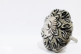 Ceramic black off-white  cream floral beautiful 4cm pumpkin door knobs SB