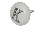 Ceramic Vintage Style "K" Black/White  