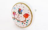 Ceramic funky kids birds  hand printed 4cm door knob