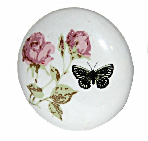 Ceramic Roses Shabby Chic Printed 4cm