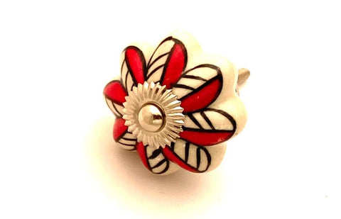 Ceramic black red flower pumpkin 4.5cm door knob C4d