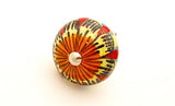 Ceramic unique yellow orange colorful round 4cm door knob E7