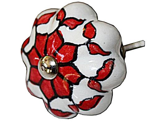 Ceramic 4.5 Cm   White Red Pumpkin Delicate style door knobs