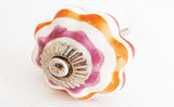 Ceramic hand decorated colorful 4 cm pumpkin door knob